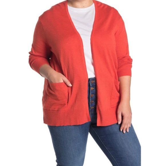 Pocketed Slub Cardigan Sweater Coastal 